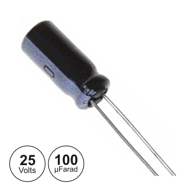 Condensador Electrolitico 100uf 25v 105º