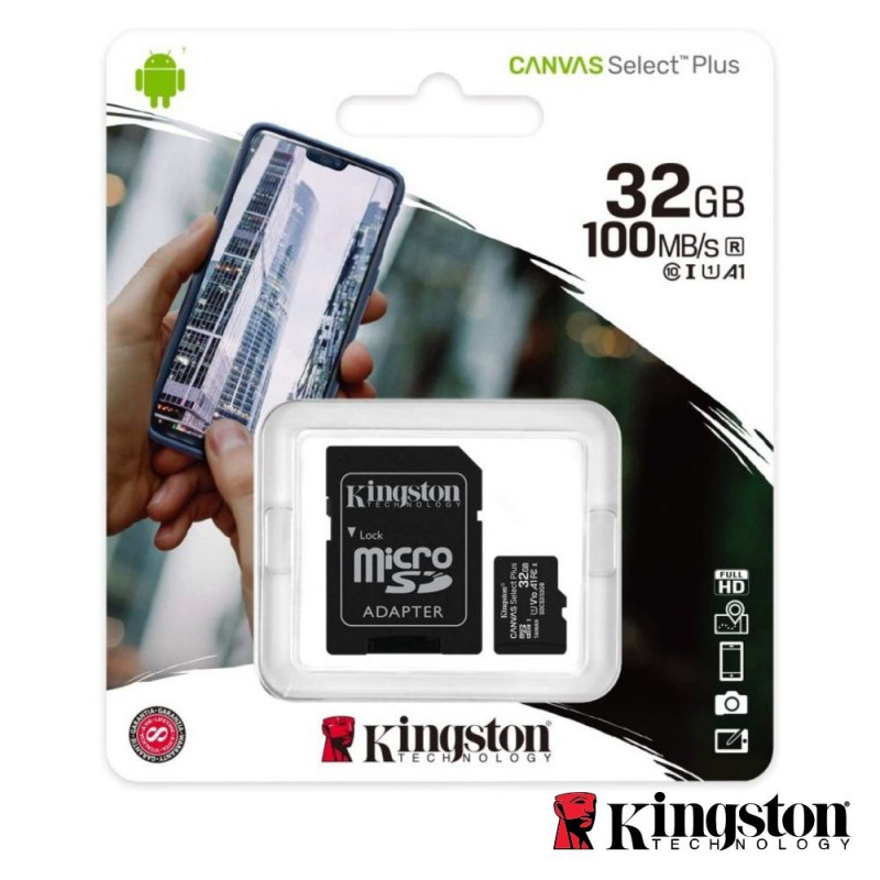 Cartão de Memória SD 32GB Classe 10 com Adaptador - Kingston