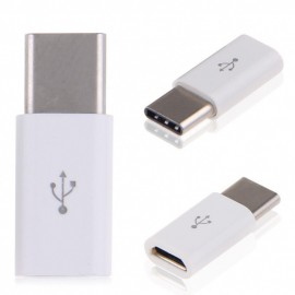 Adaptador Micro USB 2.0 Fêmea - USB Tipo-C 3.1 Macho - Branco