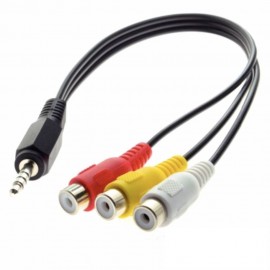 Cable Jack 3.5mm Male ST to 3-RCA Female 22cm