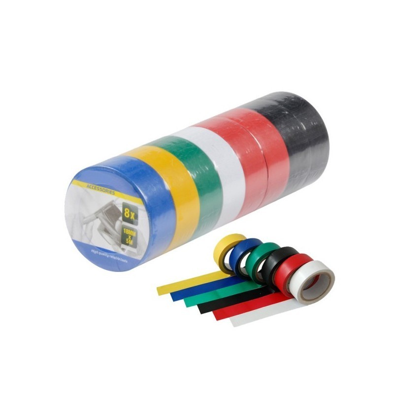 Set of 8 Multicolor Insulating Tape Rollers