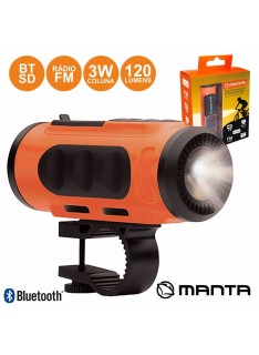 Linterna para Bicicleta con Columna y Lector BT/FM/SD/USB - Manta