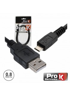 Cabo USB-A 2.0 Macho / Micro USB-B Macho de 0.8m - ProK